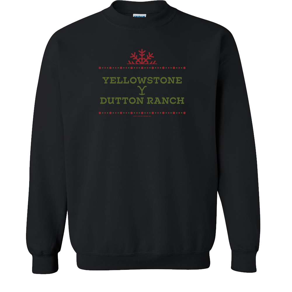 Yellowstone Dutton Ranch Holiday Logo Fleece Crewneck Sweatshirt