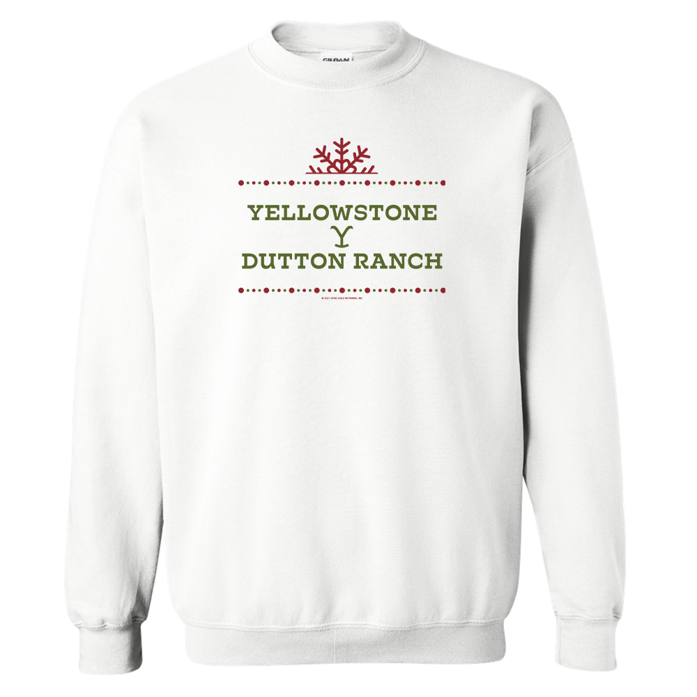 Yellowstone Dutton Ranch Holiday Logo Fleece Crewneck Sweatshirt