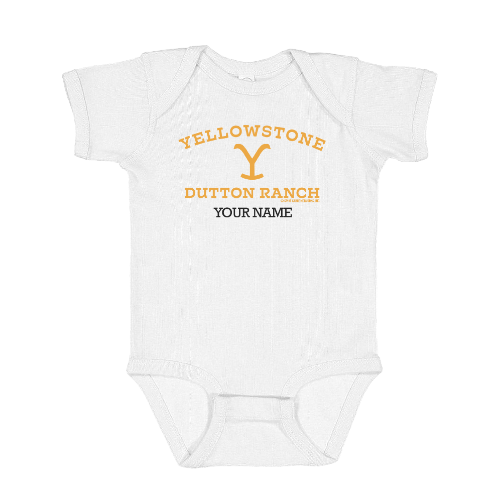 Yellowstone Dutton Ranch Logo Personalized Baby Bodysuit