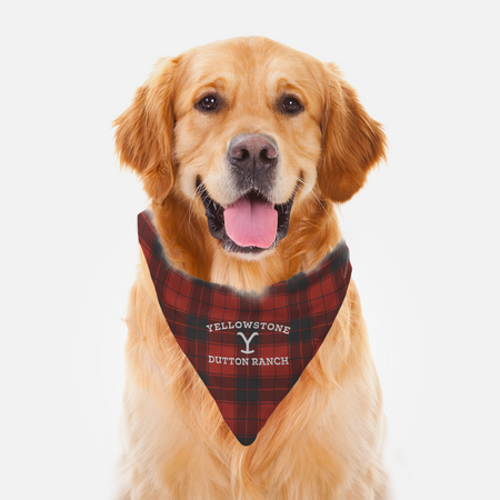 Yellowstone Dutton Ranch Plaid Pet Bandana