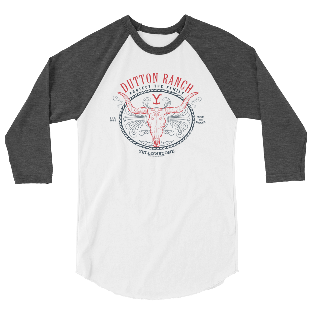 Yellowstone Dutton Ranch Protect the Family Unisex 3/4 Sleeve Raglan Shirt