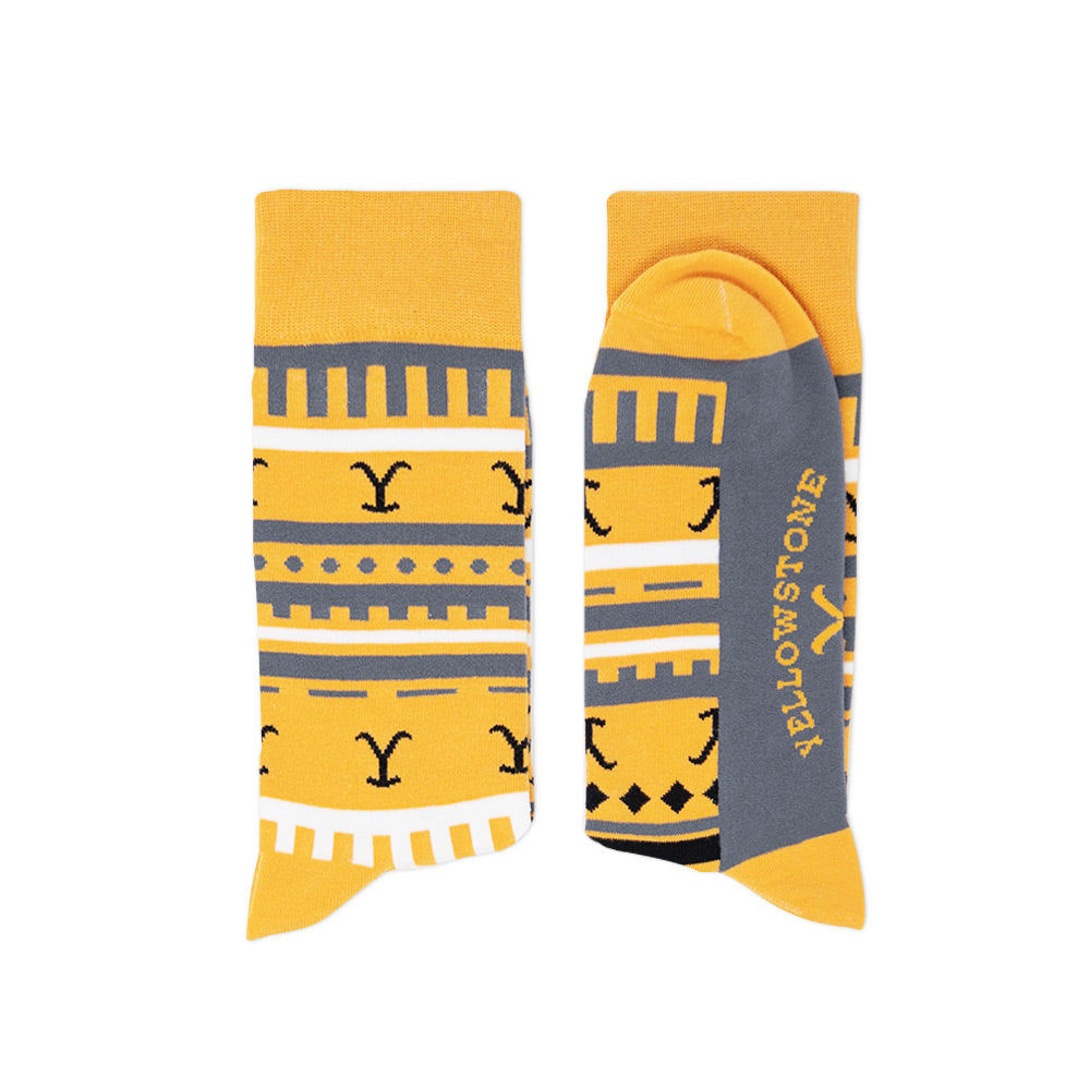 Yellowstone Dutton Ranch Yellow Striped Socks