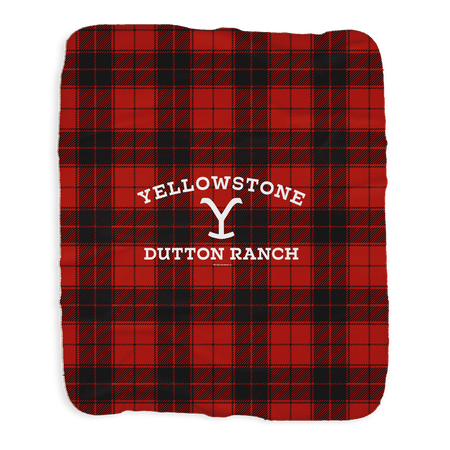 Yellowstone Dutton Ranch Plaid Sherpa Blanket