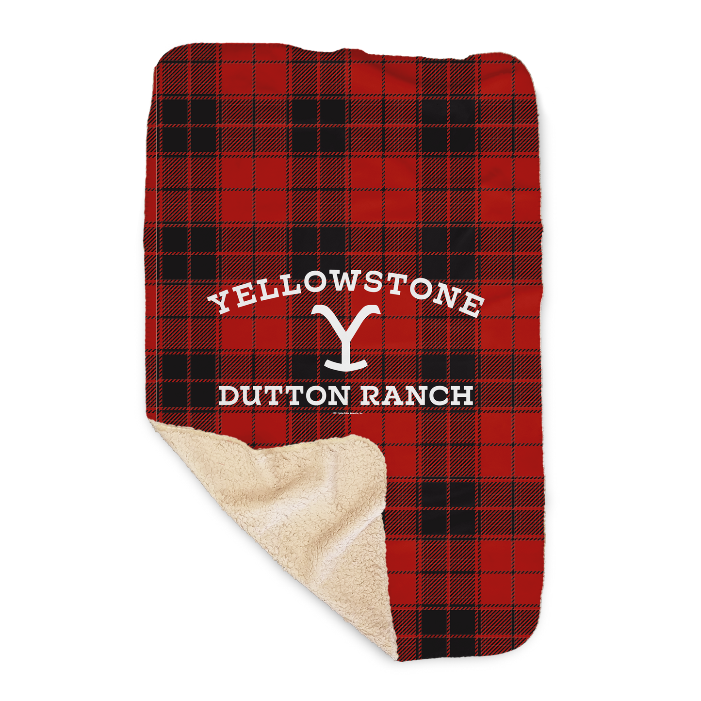 Yellowstone Dutton Ranch Plaid Sherpa Blanket