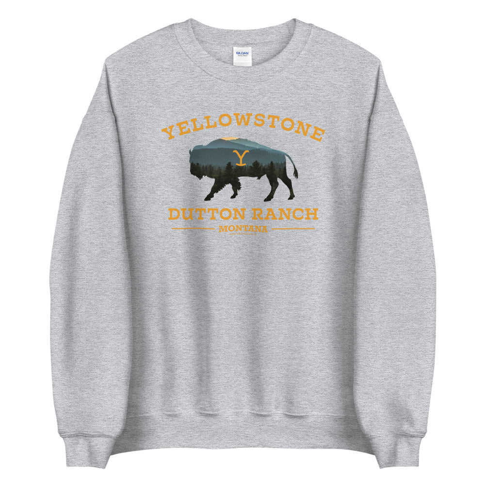 Yellowstone Dutton Ranch Bull Fleece Crewneck Sweatshirt