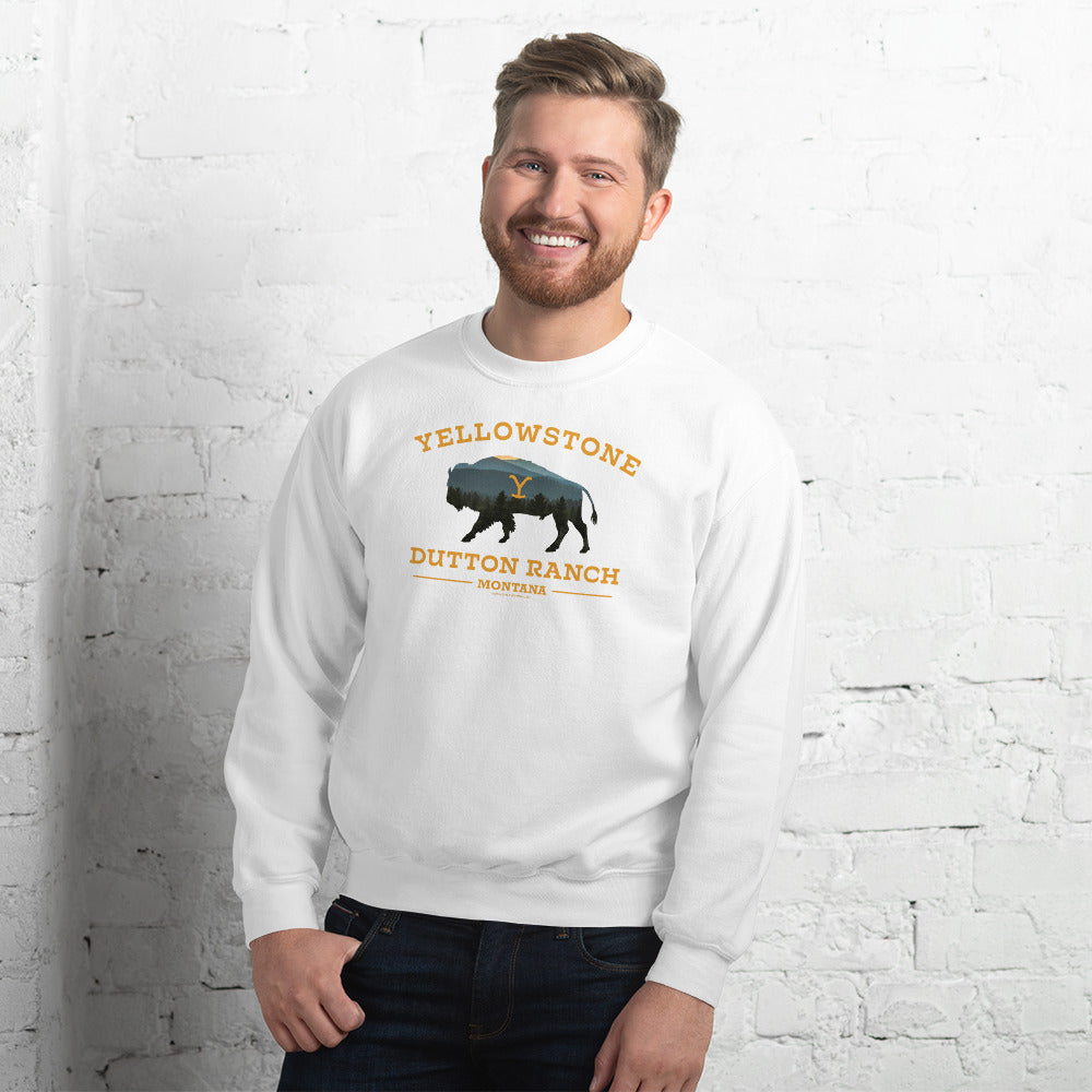 Yellowstone Dutton Ranch Bull Fleece Crewneck Sweatshirt