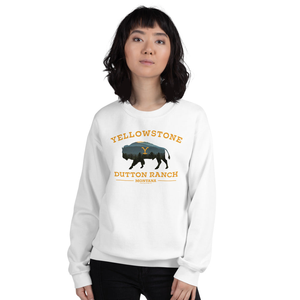 Yellowstone Dutton Ranch Bull Fleece Crewneck Sweatshirt