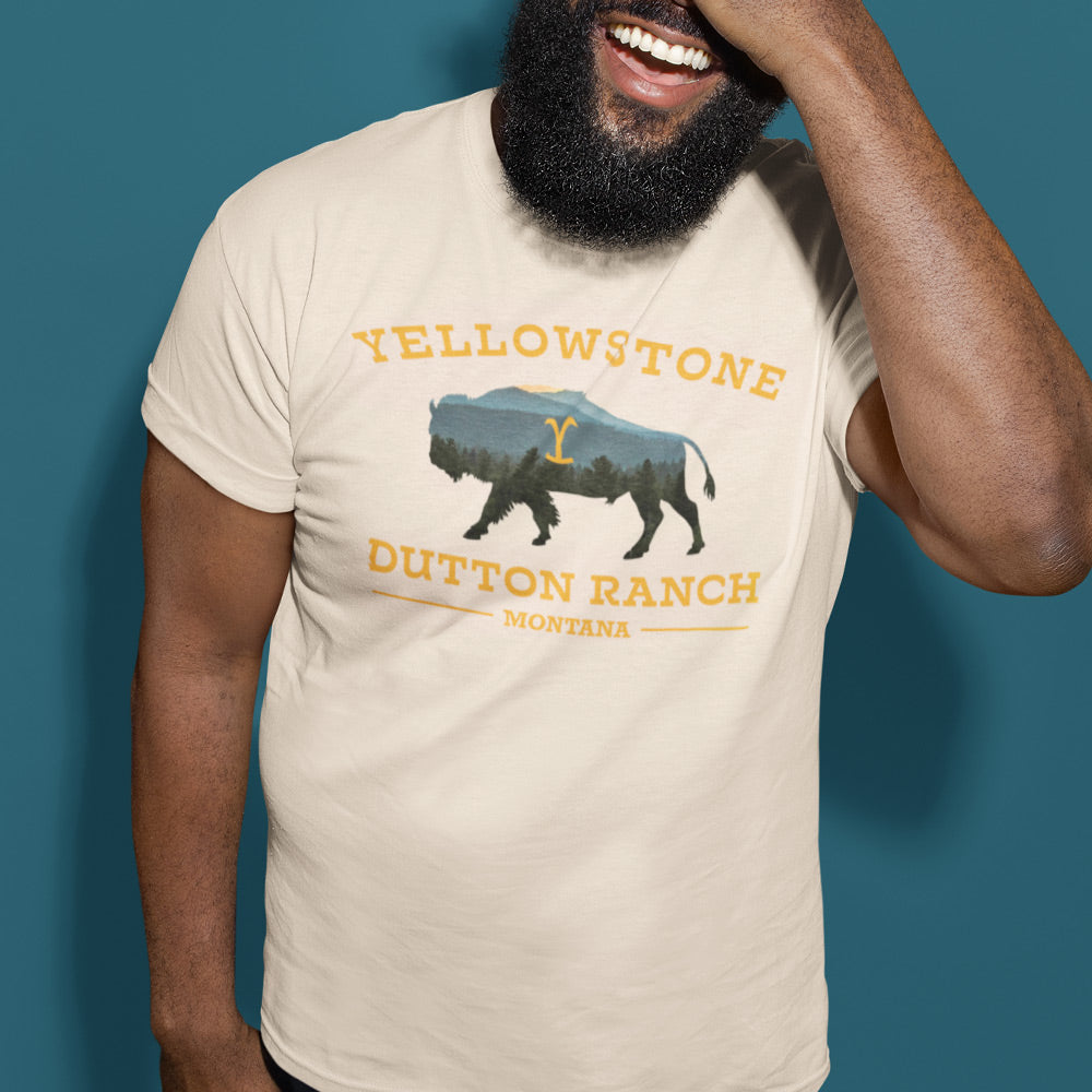 Yellowstone Dutton Ranch Bison Adult Short Sleeve T-Shirt