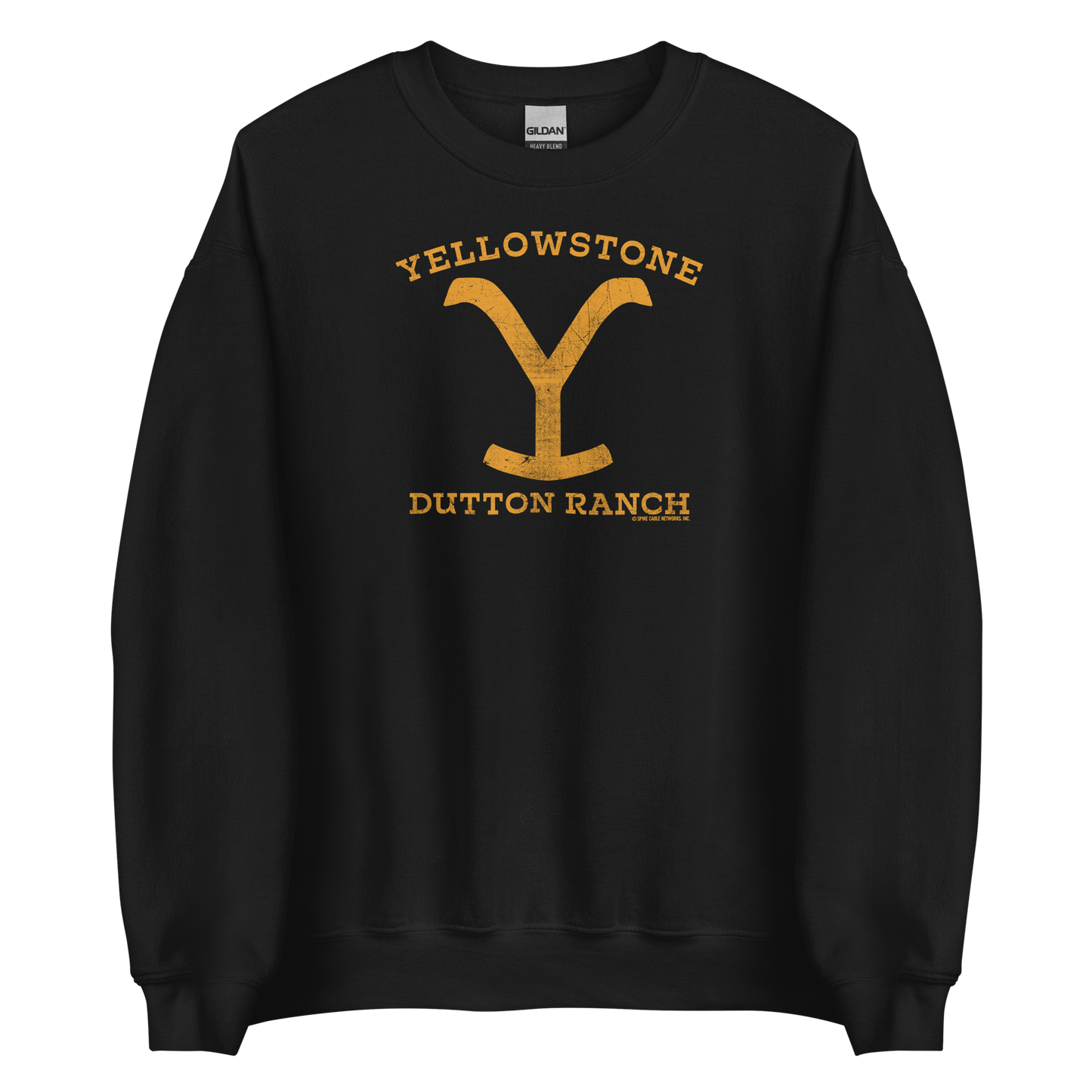 Yellowstone Dutton Ranch Distressed Logo Fleece Crewneck Sweatshirt