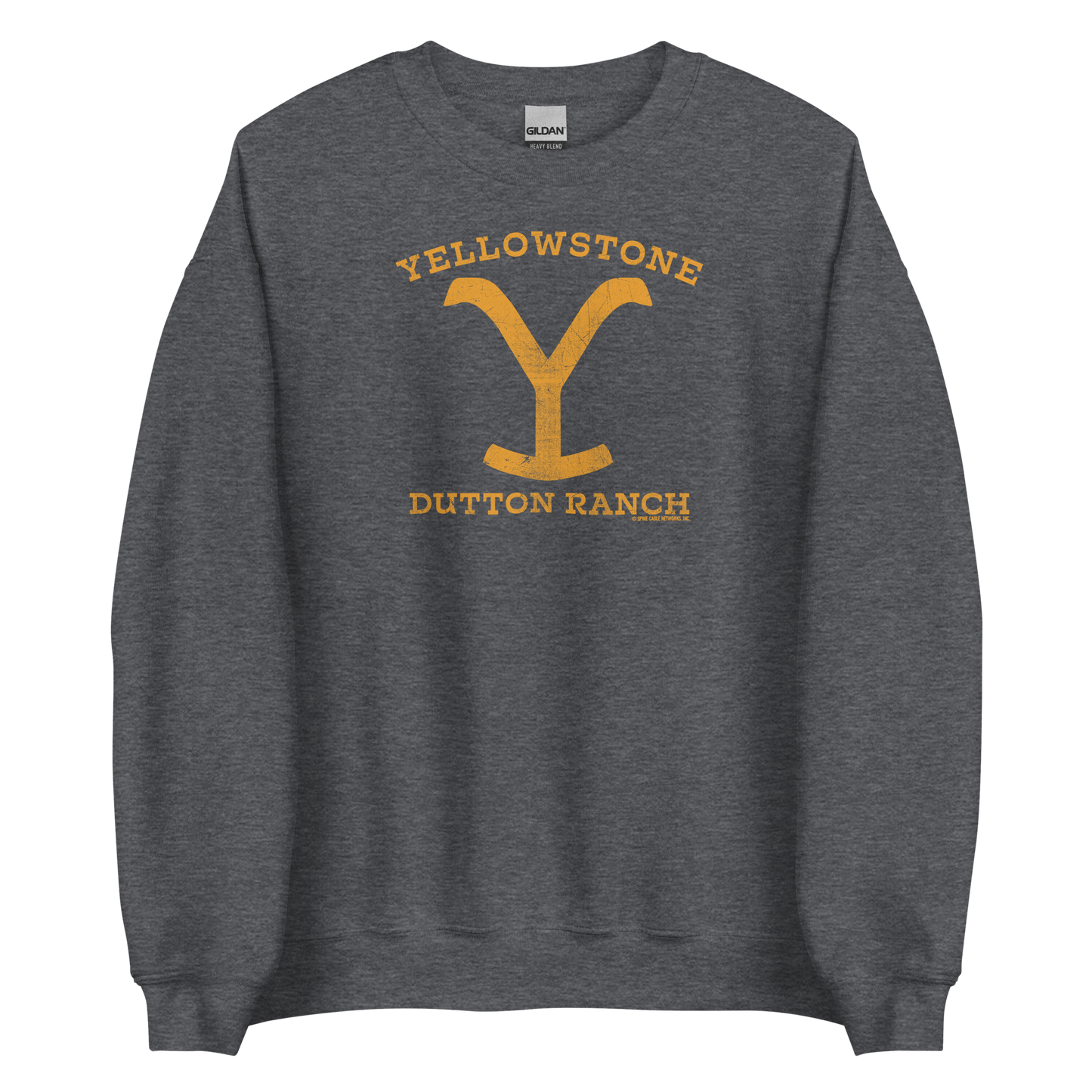 Yellowstone Dutton Ranch Distressed Logo Fleece Crewneck Sweatshirt