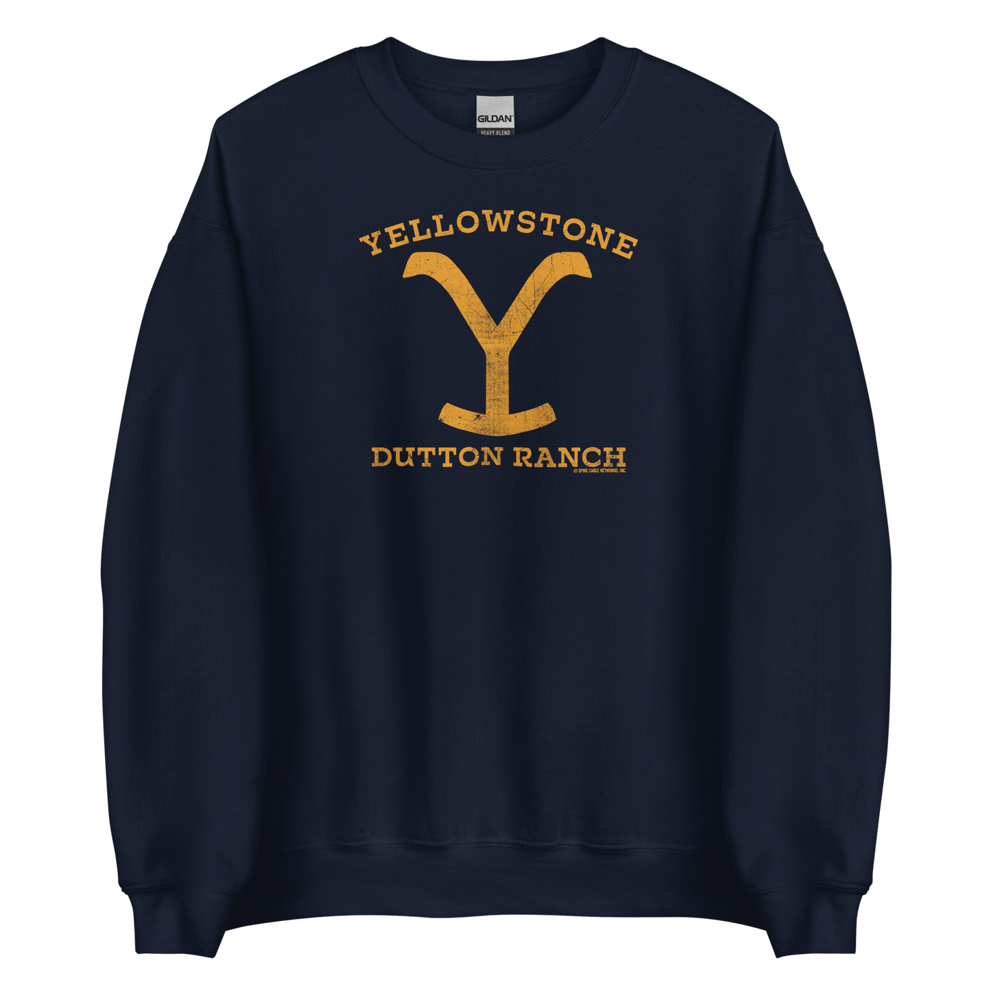 Yellowstone Dutton Ranch Distressed Logo Fleece Crewneck Sweatshirt