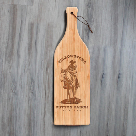 Yellowstone Dutton Ranch Montana Wine Bottle Cutting Board