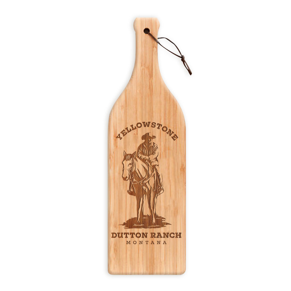 Yellowstone Dutton Ranch Montana Wine Bottle Cutting Board