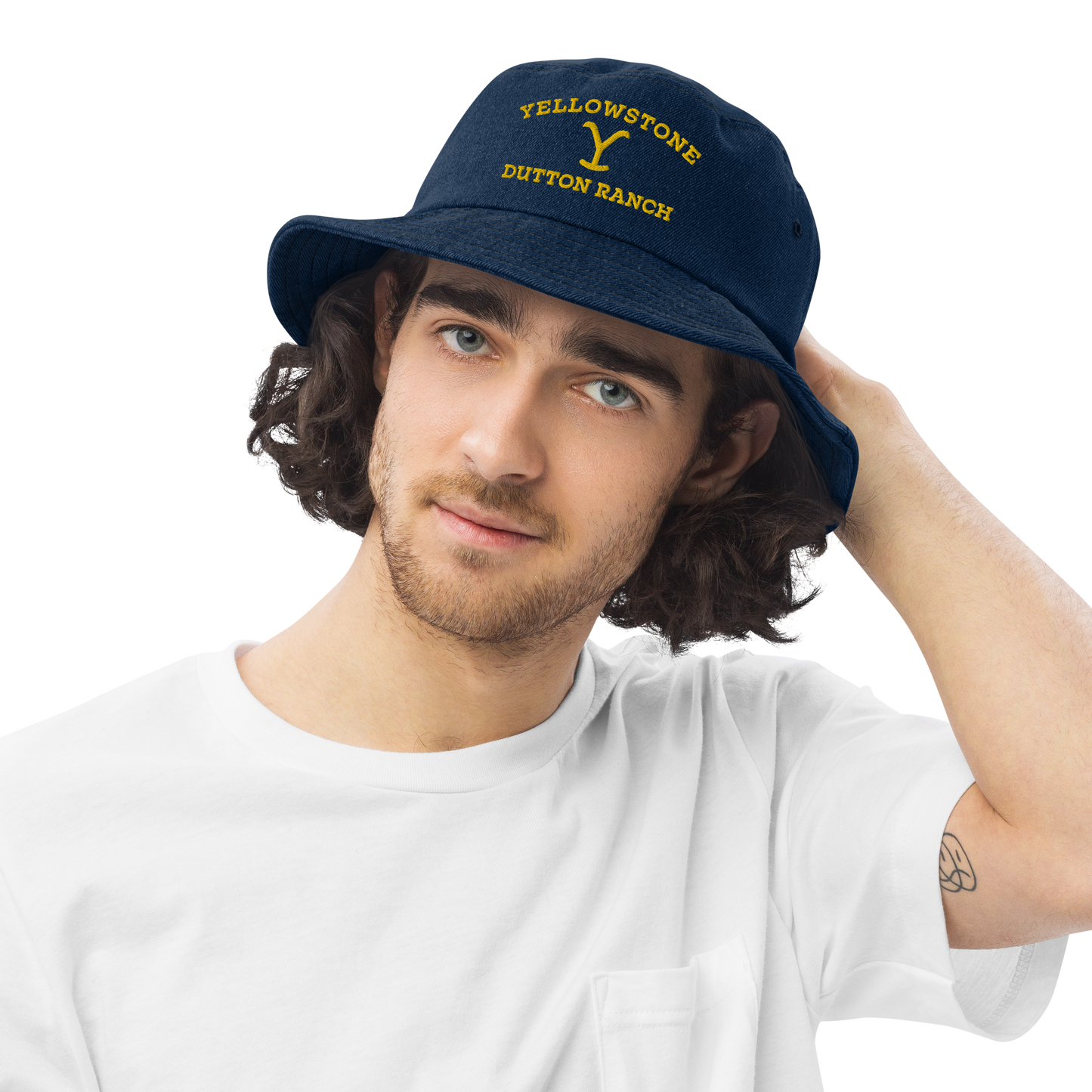 Yellowstone Dutton Ranch Logo Denim Bucket Hat