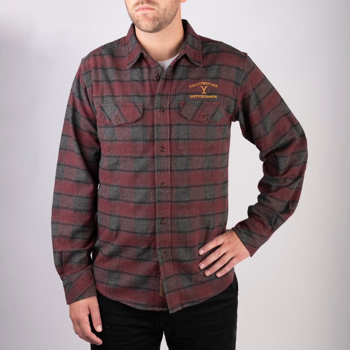 Yellowstone Dutton Ranch South Fork Embroidered Grindle Flannel