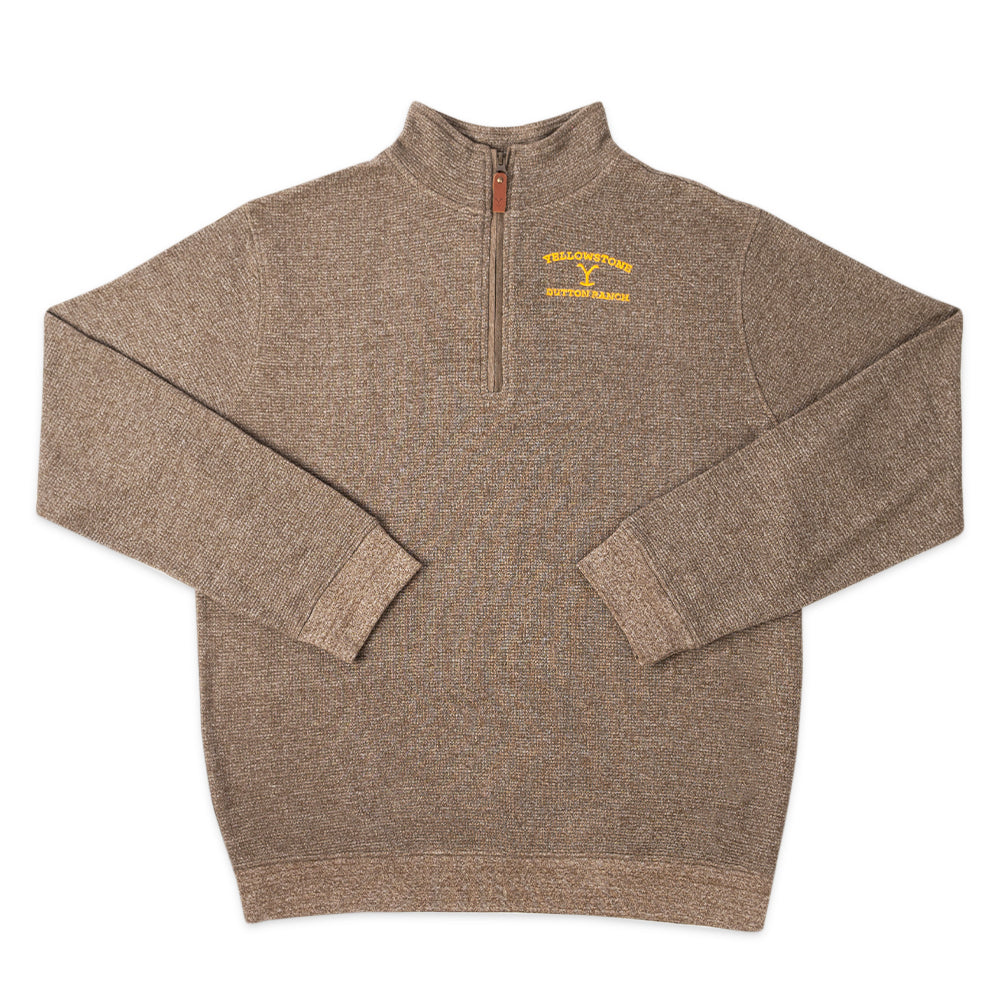 Yellowstone Dutton Ranch Mortimer Quarter Zip Embroidered Pullover Yellowstone Shop