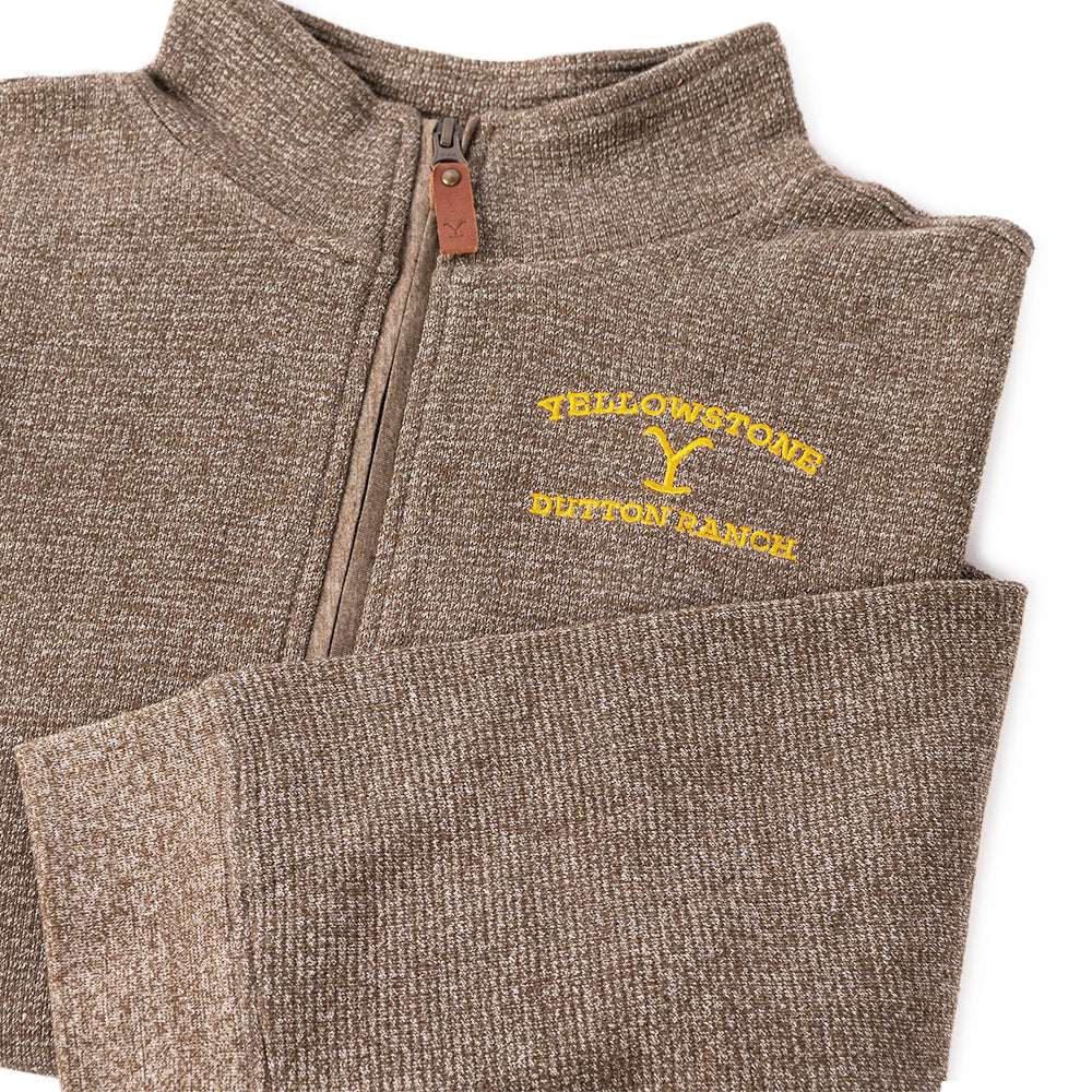 Yellowstone Dutton Ranch Mortimer Quarter Zip Embroidered Pullover ...