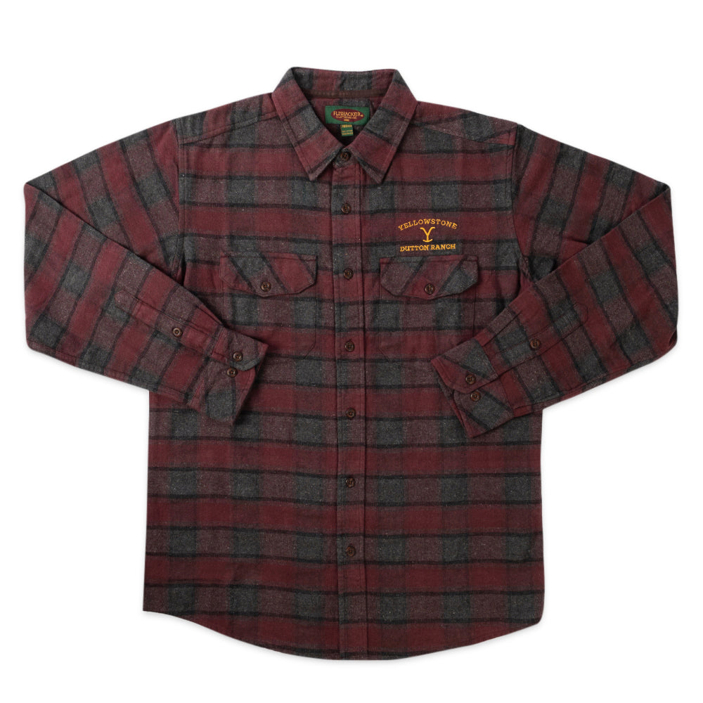 Yellowstone Dutton Ranch South Fork Embroidered Grindle Flannel