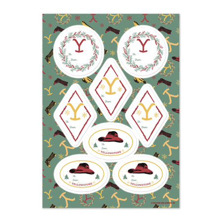 Yellowstone Holiday Icons Gift Sticker Sheet