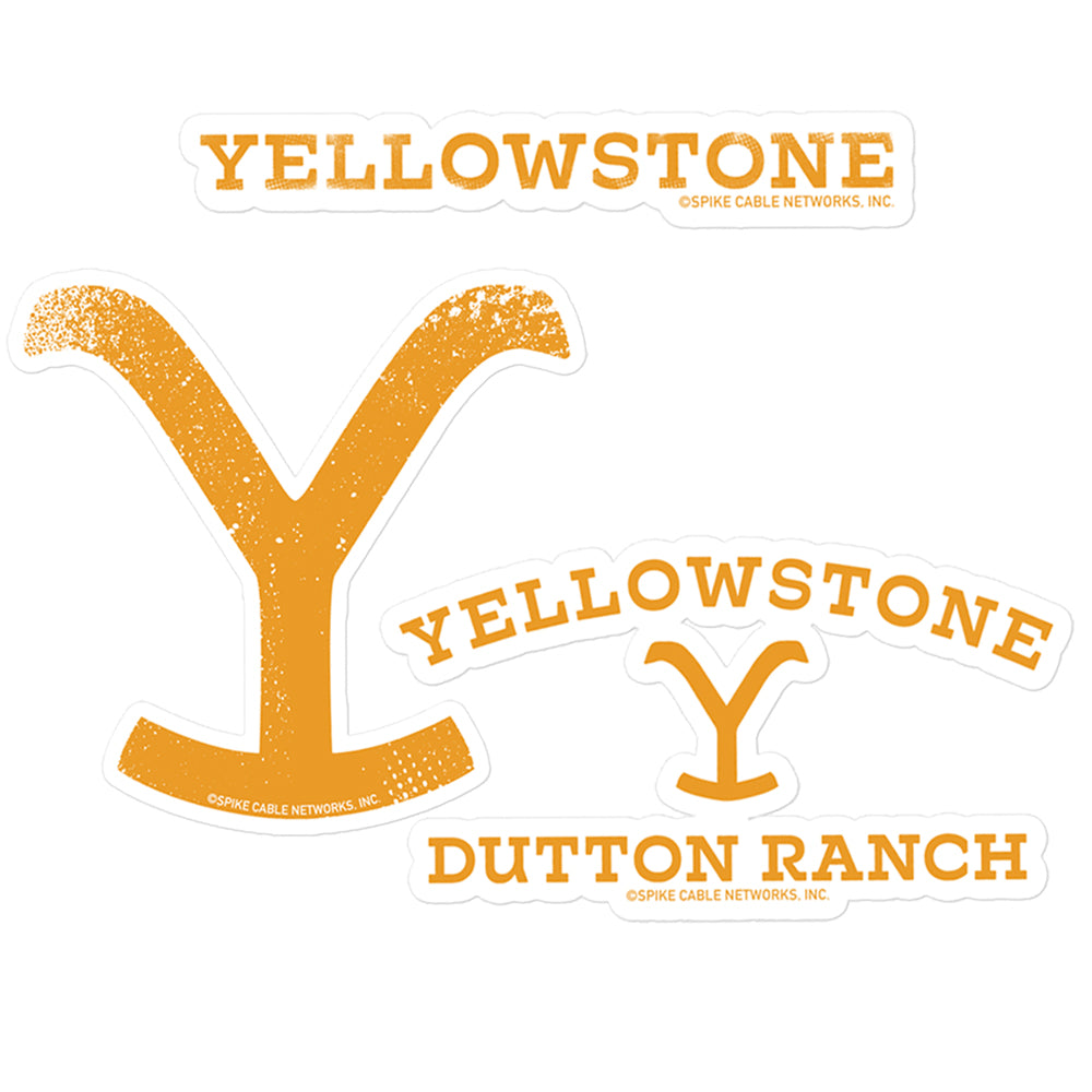 Yellowstone Logo Sticker Assorted Pack of 3 | Yellowstone Shop