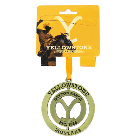 Yellowstone Dutton Ranch Gold 3D Spinner Ornament