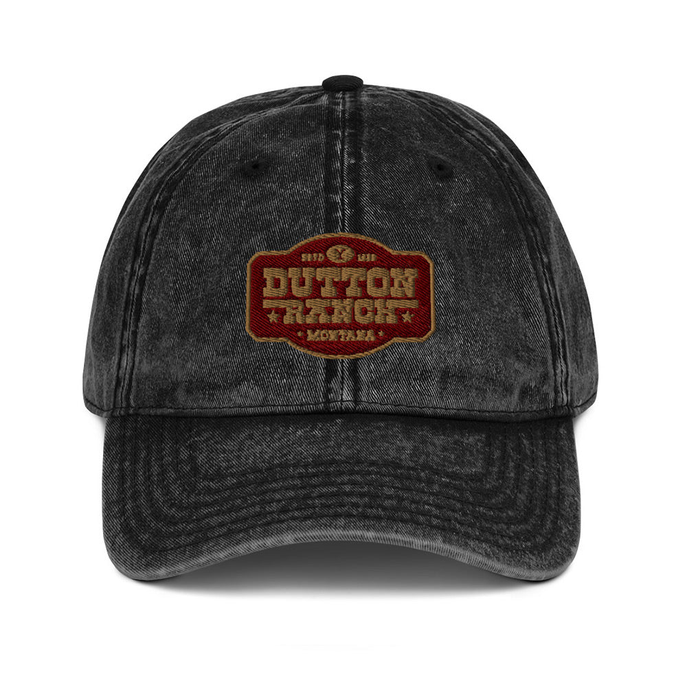 Yellowstone Dutton Ranch Patch Vintage Denim Hat | Yellowstone Shop