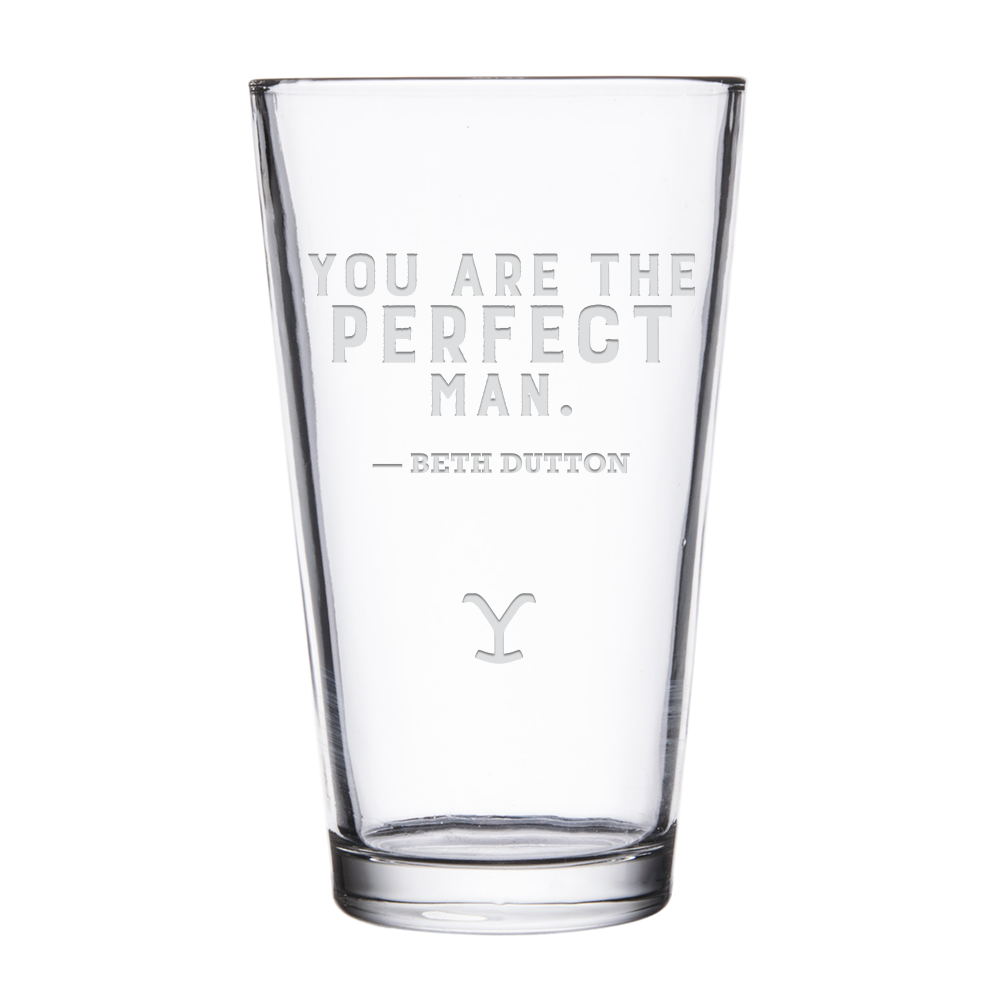 Yellowstone You Are Perfect Beth and Rip Pint Glass Set of 2