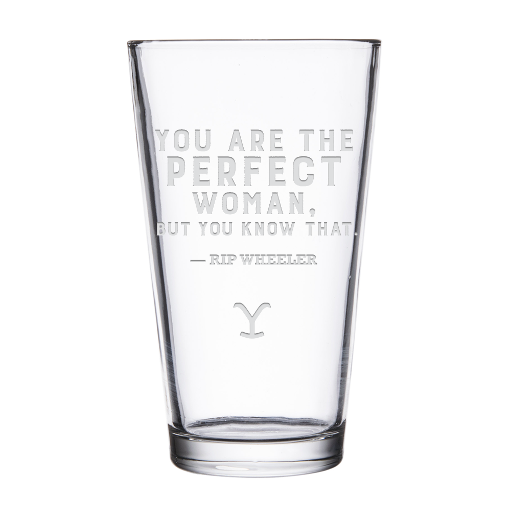 Yellowstone You Are Perfect Beth and Rip Pint Glass Set of 2