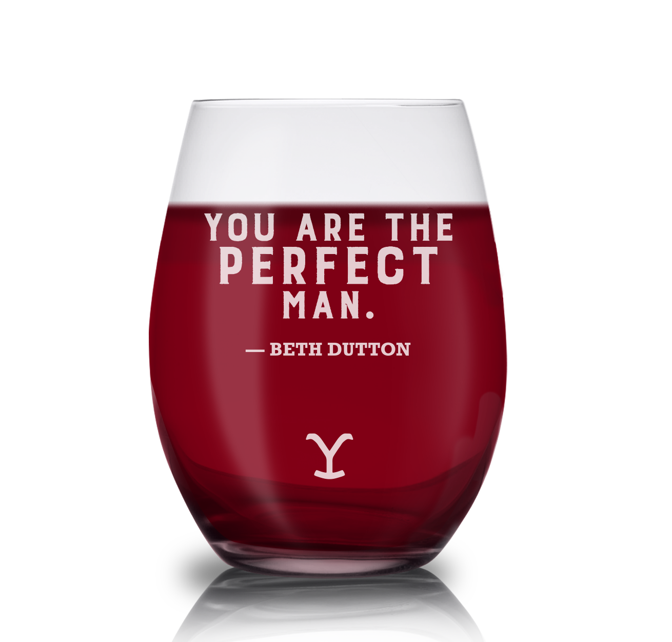 Yellowstone You Are Perfect Beth and Rip Laser Engraved Stemless Wine Glass - Set of 2