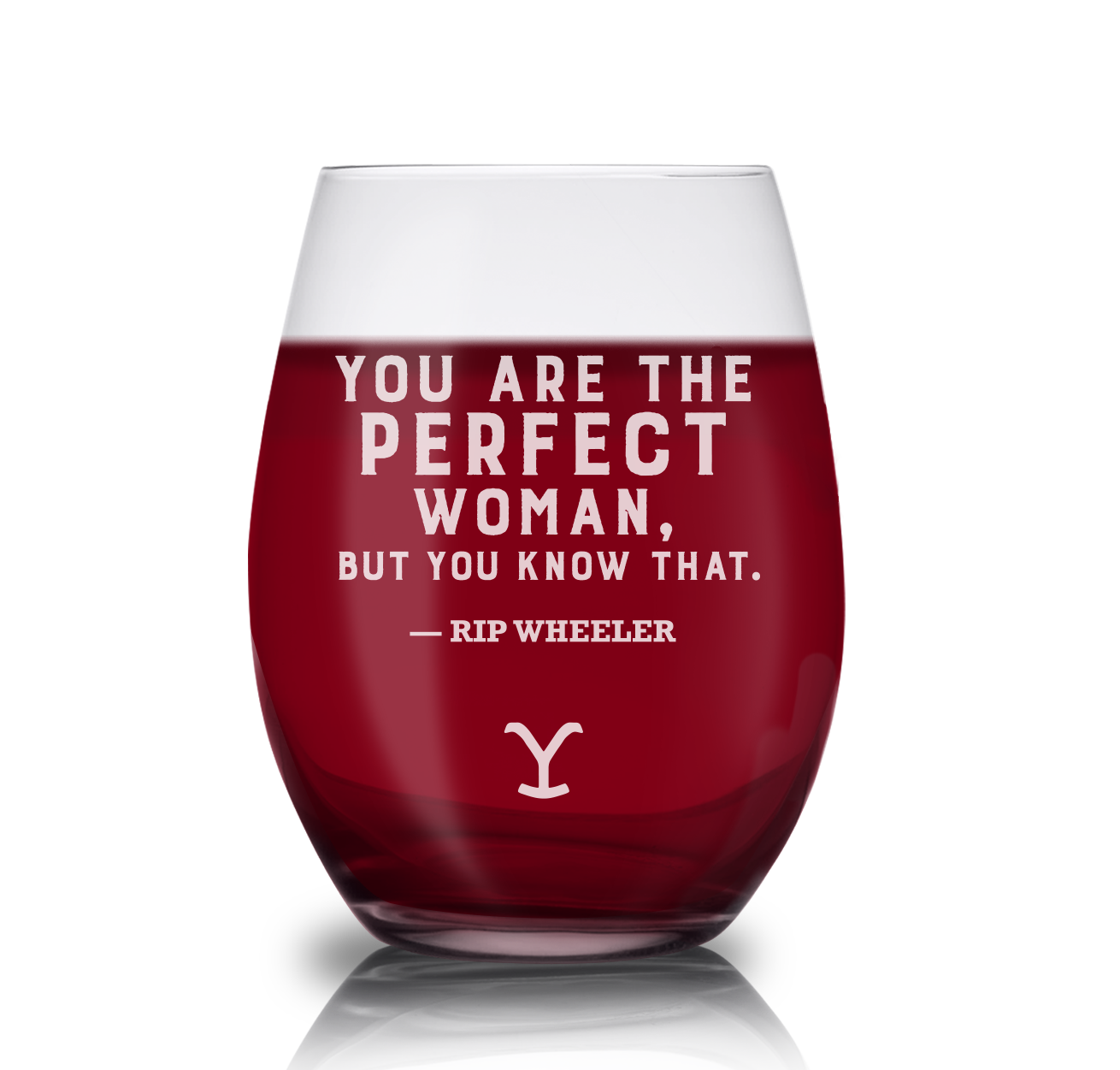 Yellowstone You Are Perfect Beth and Rip Laser Engraved Stemless Wine Glass - Set of 2