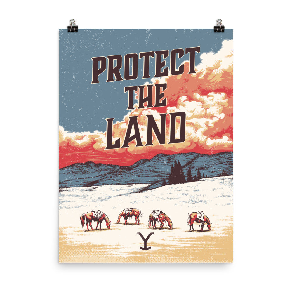 Yellowstone Protect the Land Premium Satin Poster