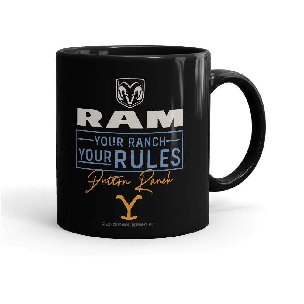 Yellowstone x Ram Your Ranch Your Rules Black Mug