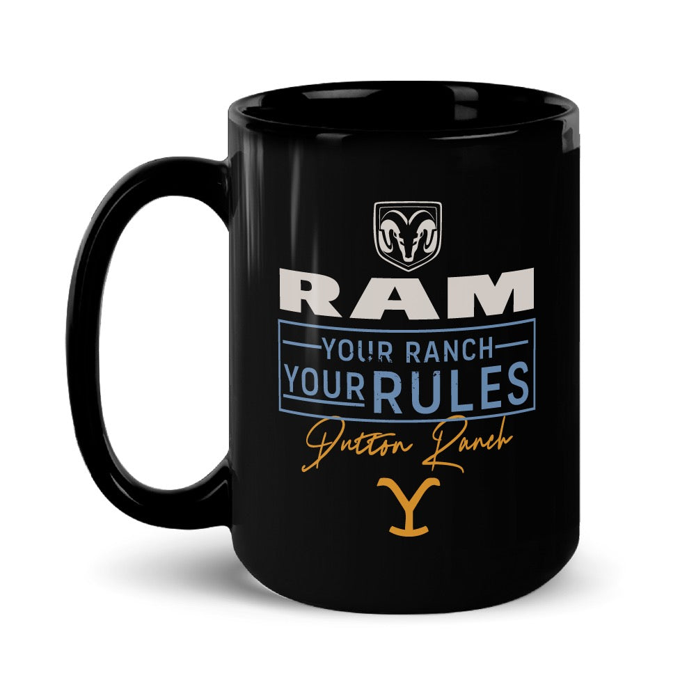 Yellowstone x Ram Your Ranch Your Rules Black Mug