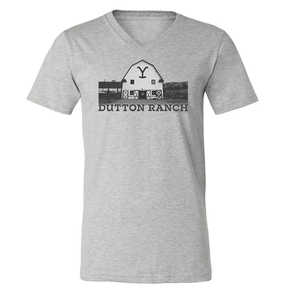 Yellowstone Dutton Ranch Barn Adult V-Neck T-Shirt