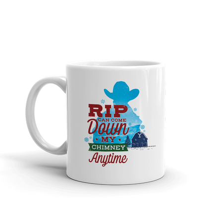 Yellowstone RIP Can Come Down My Chimney Anytime Silhouette White Mug