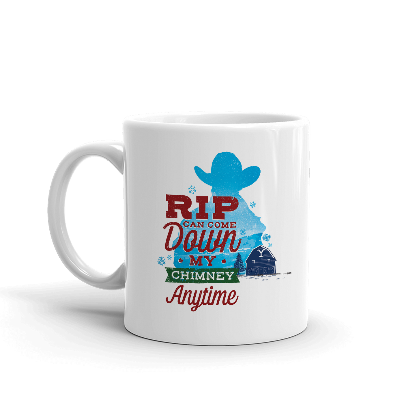 Yellowstone RIP Can Come Down My Chimney Anytime Silhouette White Mug