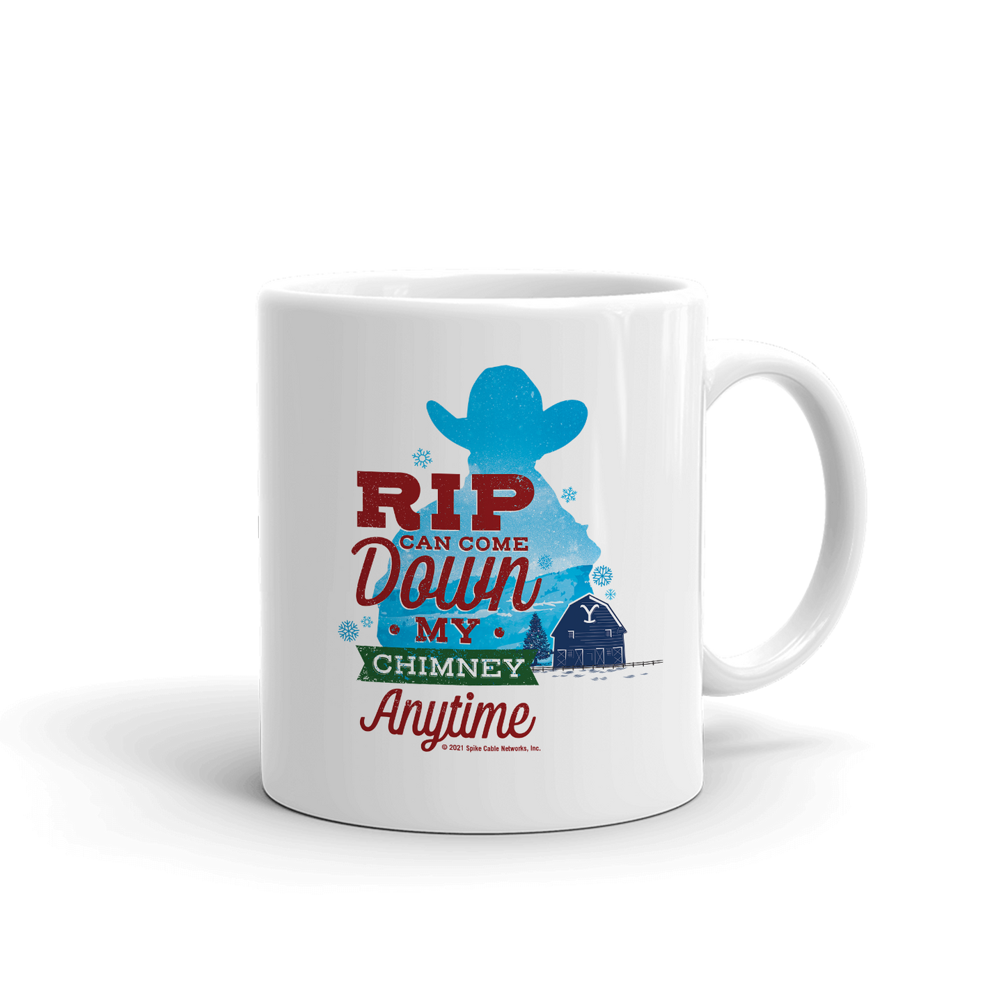 Yellowstone RIP Can Come Down My Chimney Anytime Silhouette White Mug