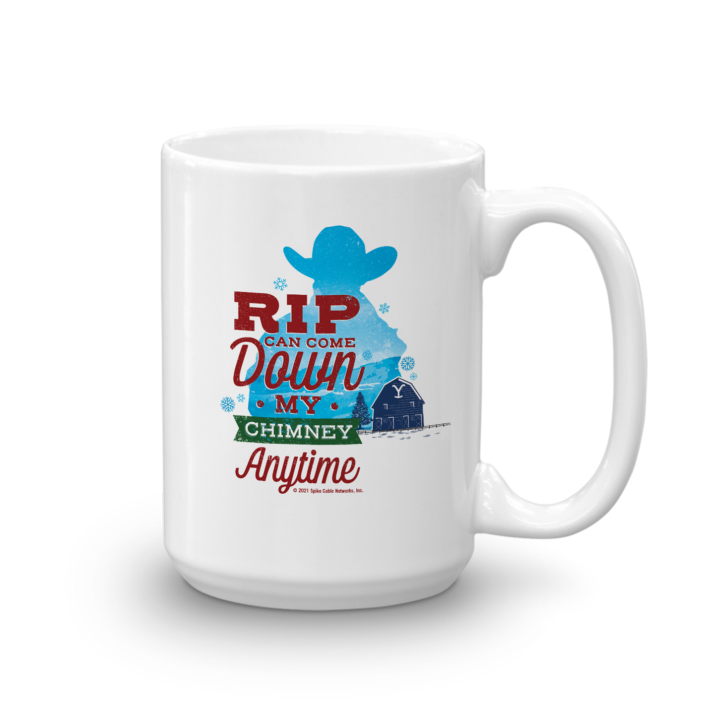 Yellowstone Rip Can Come Down My Chimney Anytime Silhouette White Mug