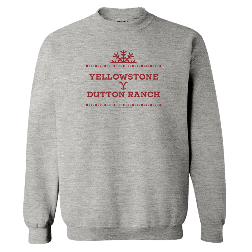 Yellowstone Dutton Ranch Holiday Logo Fleece Crewneck Sweatshirt