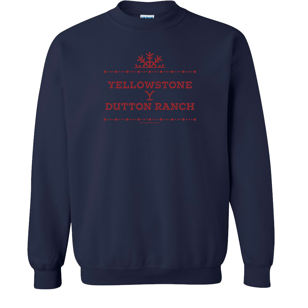 Yellowstone Dutton Ranch Holiday Logo Fleece Crewneck Sweatshirt