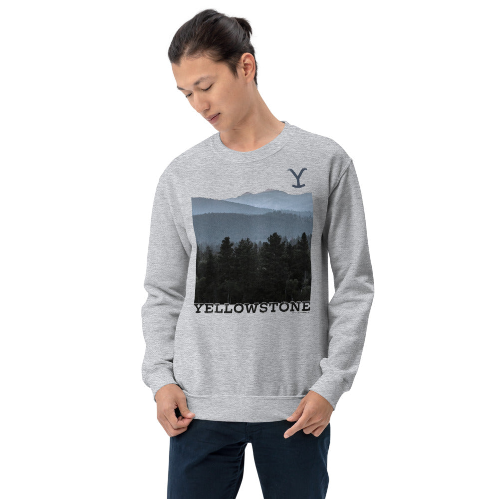 Yellowstone Scenery Fleece Crewneck Sweatshirt