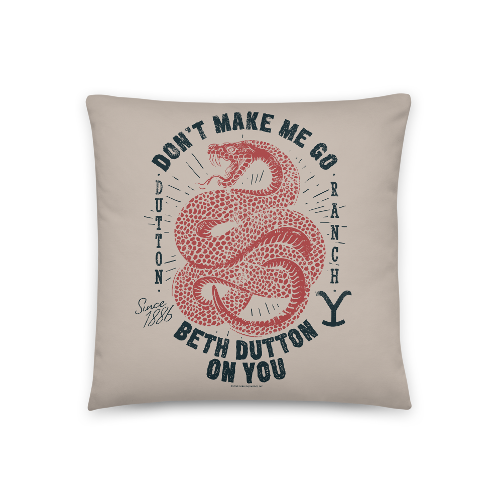 Yellowstone Snake Beth Dutton On You Throw Pillow