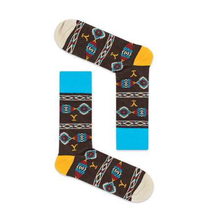 Yellowstone Y Logo Aztec Print Socks