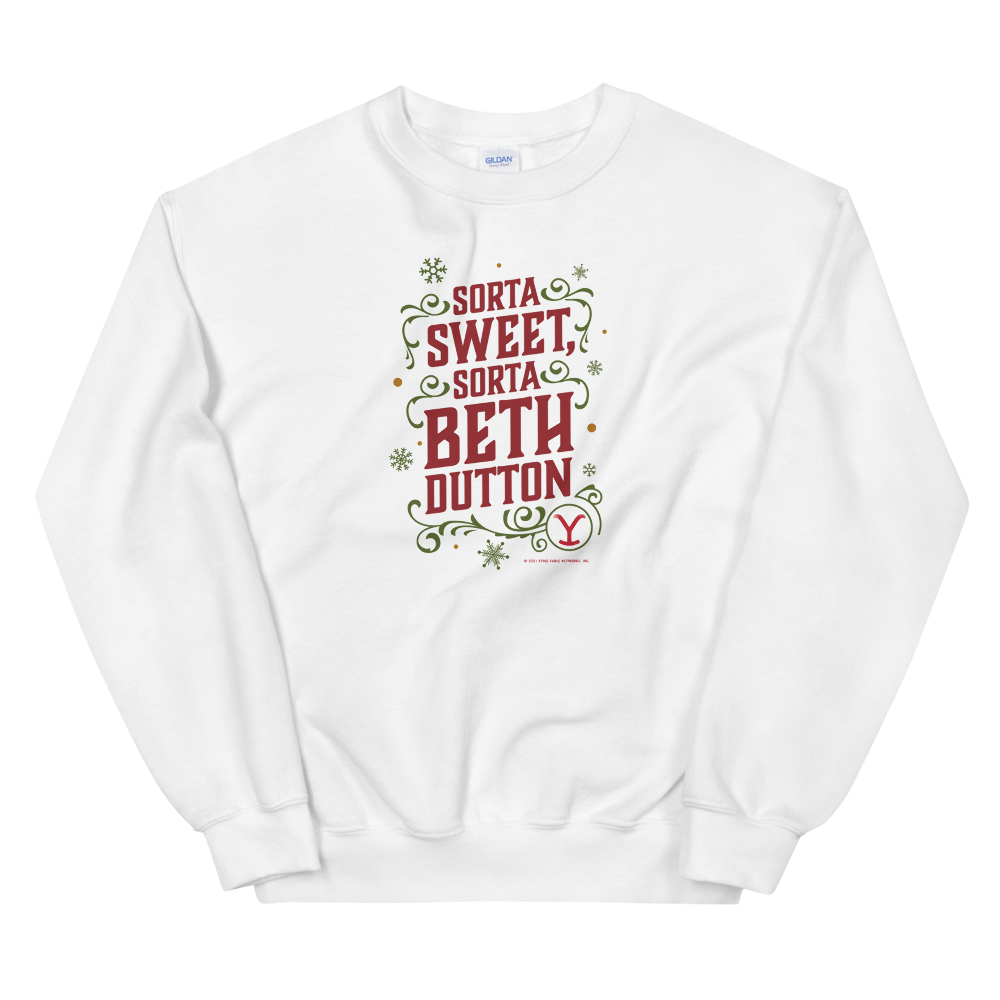 Yellowstone Sorta Sweet Sorta Beth Dutton Holiday Fleece Crewneck Sweatshirt