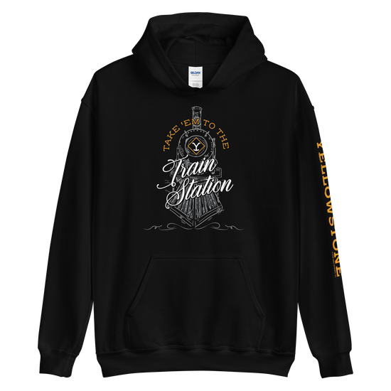 Yellowstone - Take Em Train Station- Mens Fleece Pullover Hoodie