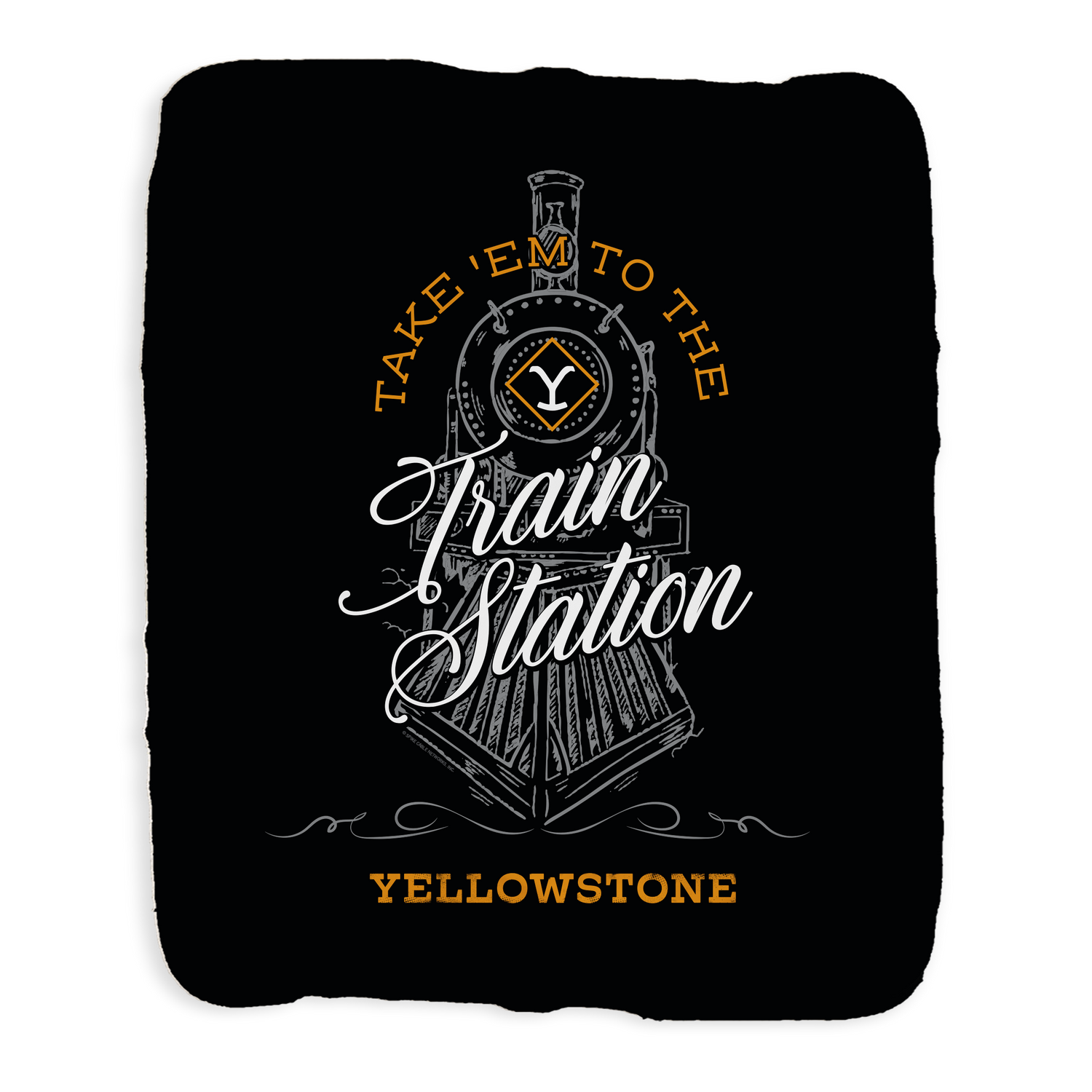 yellowstone schlafsack Yellowstone Take 'Em To The Train Station Grey Sherpa Blanket