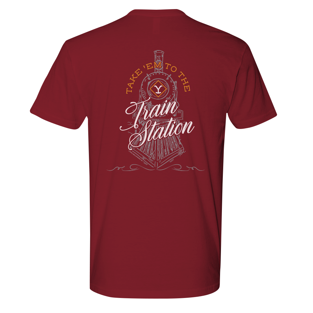 Yellowstone Take 'Em To The Train Station Adult Short Sleeve T-Shirt