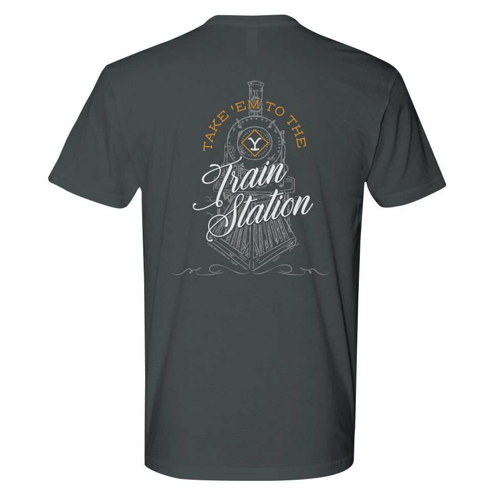 Yellowstone Take 'Em To The Train Station Adult Short Sleeve T-Shirt