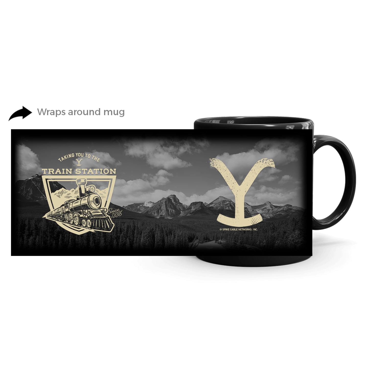 Yellowstone Taking You to the Train Station Black Mug