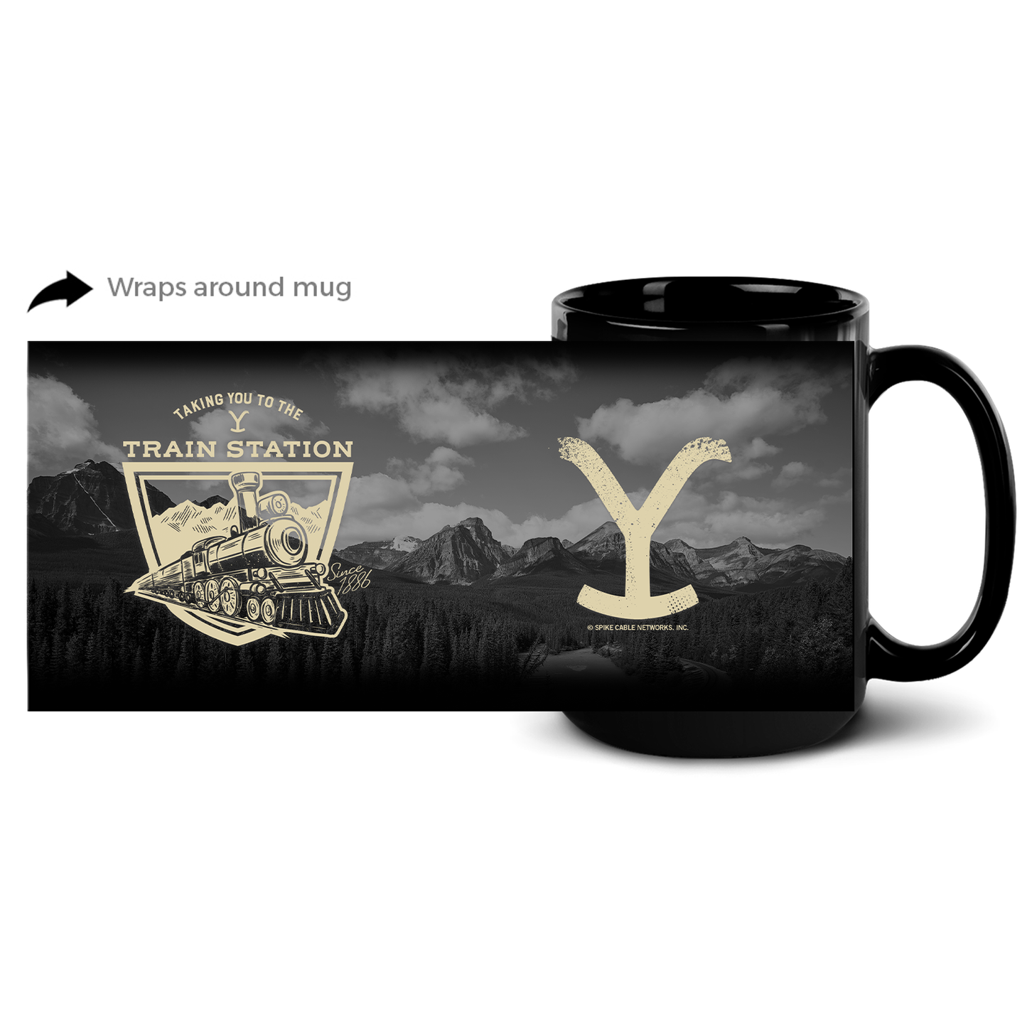 Yellowstone Taking You to the Train Station Black Mug